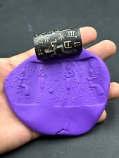 CIRCA BEAUTIFUL SASANIAN PEOPLE SUMERIAN ENGRAVED CYLINDER SEAL.SUPER UNIQUE picture