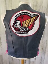 Gold Wing Road Riders Motorcycle GWRRA Gray Snap Pink Lace Vest S/M Handmade picture