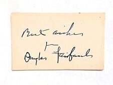 DOUGLAS FAIRBANKS SR. Hand SIGNED and INSCRIBED CARD picture