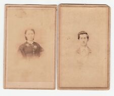 Original 1860's Husband & Wife CDV Cabinet Card Set 1865 Marked Revenue Stamp picture