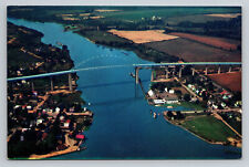 Wilmington Delaware Chesapeake City Bridge Highway 213 Aerial View Postcard picture