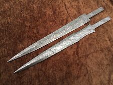 Lot of 2 Handmade Damascus Steel Historical Blank Blades Knife making Supply 2B5 picture