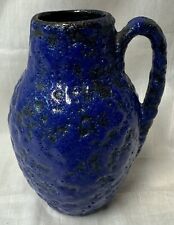 Vintage Jopeko Lava Vase w/ Hande Cobalt Blue & Black Crater Finish picture