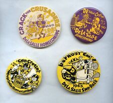 Vintage 60-63 Lot of 4 De La Salle Homecoming/Sno-Daze Buttons picture