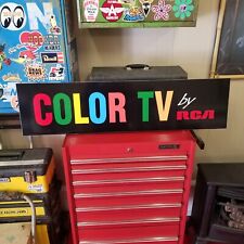 Vintage Look Old Style Color TV By Rca Sign Motel Sign Almost 4ft Long Cool  picture