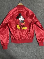 Vintage 1980s Disney Mickey Minnie Mouse Jacket Red Satin Nasco Size Medium picture