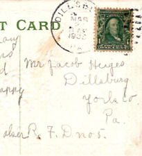 Dillsburg Pennsylvania Postmark Postcard to Jacob Heiges Melva Baker 1908 TG picture