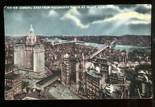 Vintage postcard N.Y. 58 LOOKING EAST FROM WOOLWORTH TOWER AT NIGHT ,NEW YORK picture