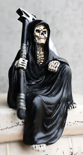 Death On The Shelf Gothic Grim Reaper With Scythe Sitting Shelf Sitter Figurine picture
