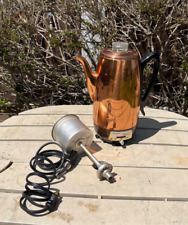 VINTAGE   COPPER ICOFFEE POT PERCOLATOR -COFFEEMATIC UNIVERSAL -10 CUP SIZE picture
