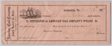 1877 Antique Handwritten American Coal Company Receipt To Stevedores Schooner picture