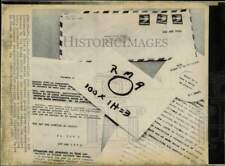 1975 Press Photo Letter From Terrorist Organization sent to AP in Miami picture