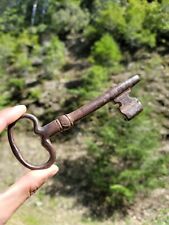 C. 1770 Giant Ancient French Iron Skeleton Key Huge Old Metal CASTLE Key picture