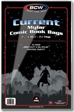 Current Mylar Comic Book Bags 4 mil Pack of 25 BCW Archival Polyester Semi Rigid picture