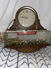 Vintage 1970s Lighted Budweiser Clydesdales Hanging Clock (Shelf)z picture