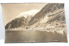 Antique E Andrews Black White Photograph Juneau Alaska Goldmine Waterfront B&W picture