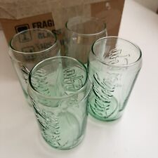 Set of 4 Coca Cola Coke Green Can Shaped Glasses 12oz New in Box picture