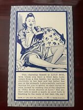 1941 Blind Date Fortune Teller Arcade Machine Prize Card ~ Lulu Boo picture
