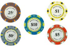 500 CASH GAME Monte Carlo Smooth Poker Chips Bulk Perfect for .25/50 Cents Blind picture