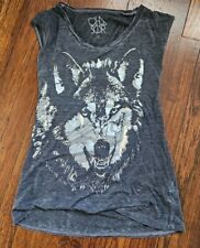 Chaser Cotton Burnout T-Shirt Summer Wolf w. Back Cut Out and Metallic Design picture