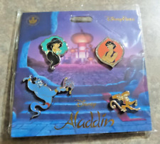 Disney Parks Aladdin Jasmine Abu & Genie Booster 4 Pin Set Trading NEW picture