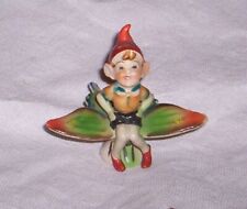 Vintage Pixie Elf Riding On Butterfly Figurine Japan As-Is picture