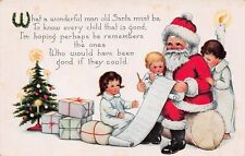 Antique Christmas Card Long Letter Compassion Kindness Log Tree Vtg Postcard B30 picture