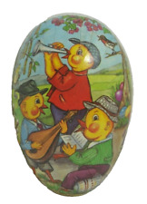 Vintage German Paper Mache Easter Egg Candy Container Baby Chic's Musical Band  picture