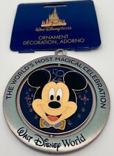 DISNEY PARKS DISNEY WORLD 50TH ANNIVERSARY MICKEY MOUSE METAL SPIN ORNAMENT NEW picture