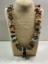 Vintage Native American Large Stacked Fetish Mixed Gemstones Necklace picture