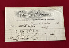 The Kunitz-Johnson Lumber & Millwork Letter Head Bill Letterhead 1913 Dayton OH picture