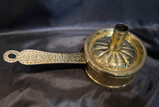 Antique Mottahedeh Reproduction Polished Brass Chamberstick Tinder Box  picture