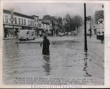 1953 Press Photo General view of a flooded street in suburban South Orange, NJ picture