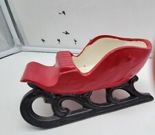 Small HOLLAND MOLD Sleigh Sled VINTAGE CHRISTMAS  CERAMIC Holiday Decor picture
