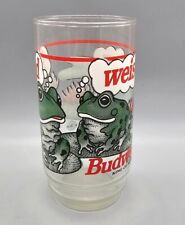 Anheuser Busch Budweiser Frogs 1995 Bar Beer Glass 16oz Indiana Glass picture