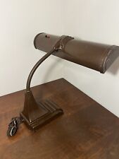 🍊Vintage MCM Art Specialty Co Fluorescent Gooseneck Desk Lamp | Brown 2 Bulbs picture