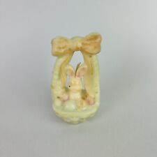 Vintage Gurley Easter Candle Bunny Rabbit in Basket w/ Bow Wax picture