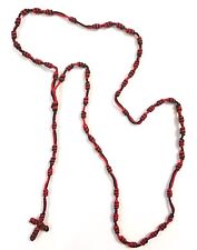 Knotted Rosary - 100% Nylon Thread - Red & Black - Large picture