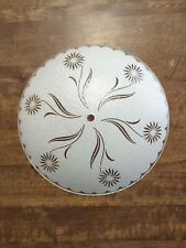 Textured & Frosted Glass Ceiling Light Shade White Floral 12 Inchs MCM picture