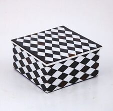Black and White Square Shape Marble Jewelry Box Handmade Giftable Box for Wife picture
