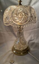 Vintage Heavy Cut Crystal Glass Table Lamp Working picture