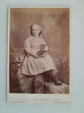 CABINET CARD: Pretty Little Girl White Dress: G Churchill: Eastbourne picture