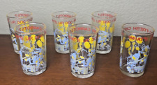 Set of SIx VTG 1974 Warner Bros Looney Tunes Glasses Whats Up Doc Fresh Carrots? picture