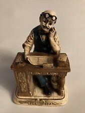 9.5” Tall Ceramic CPA Figurine Statue Sitting At Desk, Ledger Accountant picture