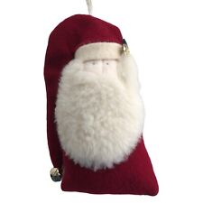 Woof and Poof Christmas Santa Door Hanger Jingle Bell Plush Throw Pillow 1999 picture