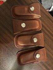 NEW Set Of 4 Schrade Drk Brown Leather Knife Sheath 4 X 2.1 Inches Bullet Holder picture