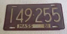 1951 Massachusetts  License Plate Tag  149 255 picture
