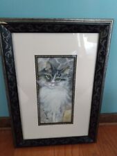 Framed Artist Signed & Numbered Cat Kitty Feline Animal Painting  Art Artwork picture