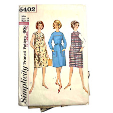Simplicity 5402 Dress Jumper Gathered Yoke Round Neck Trim Size 14 Bust 34 picture