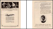 ANTIQUE Print Ad STUDEBAKER Eastman KODAK Co.  Double Sided Harper's 1913  picture